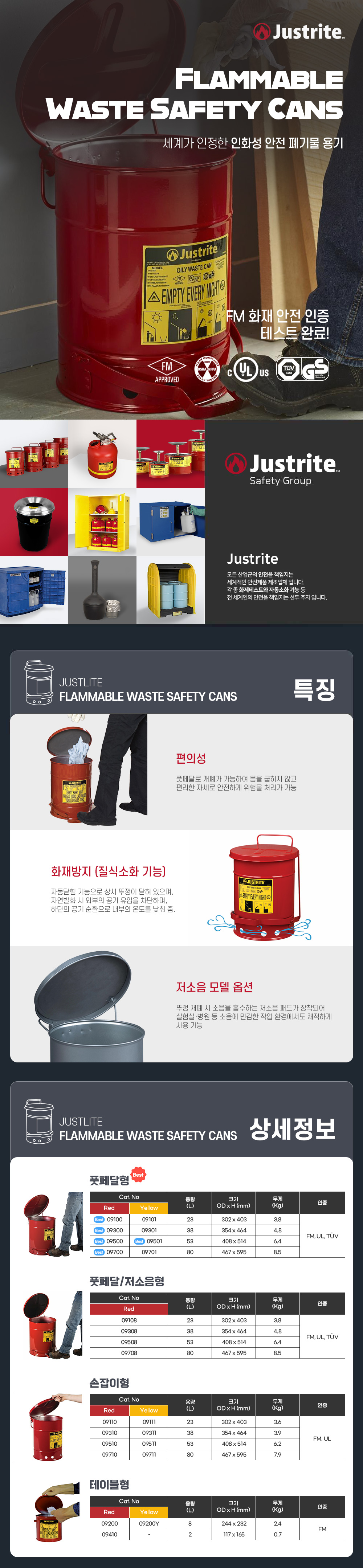 Justrite 09508 제품 이미지