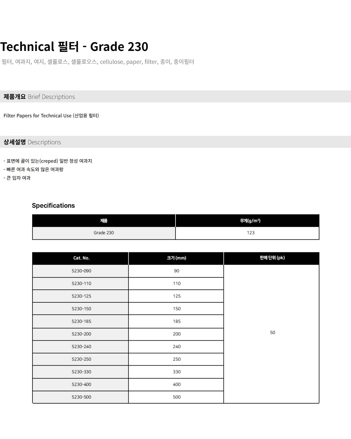 CYTIVA Grade 230 필터