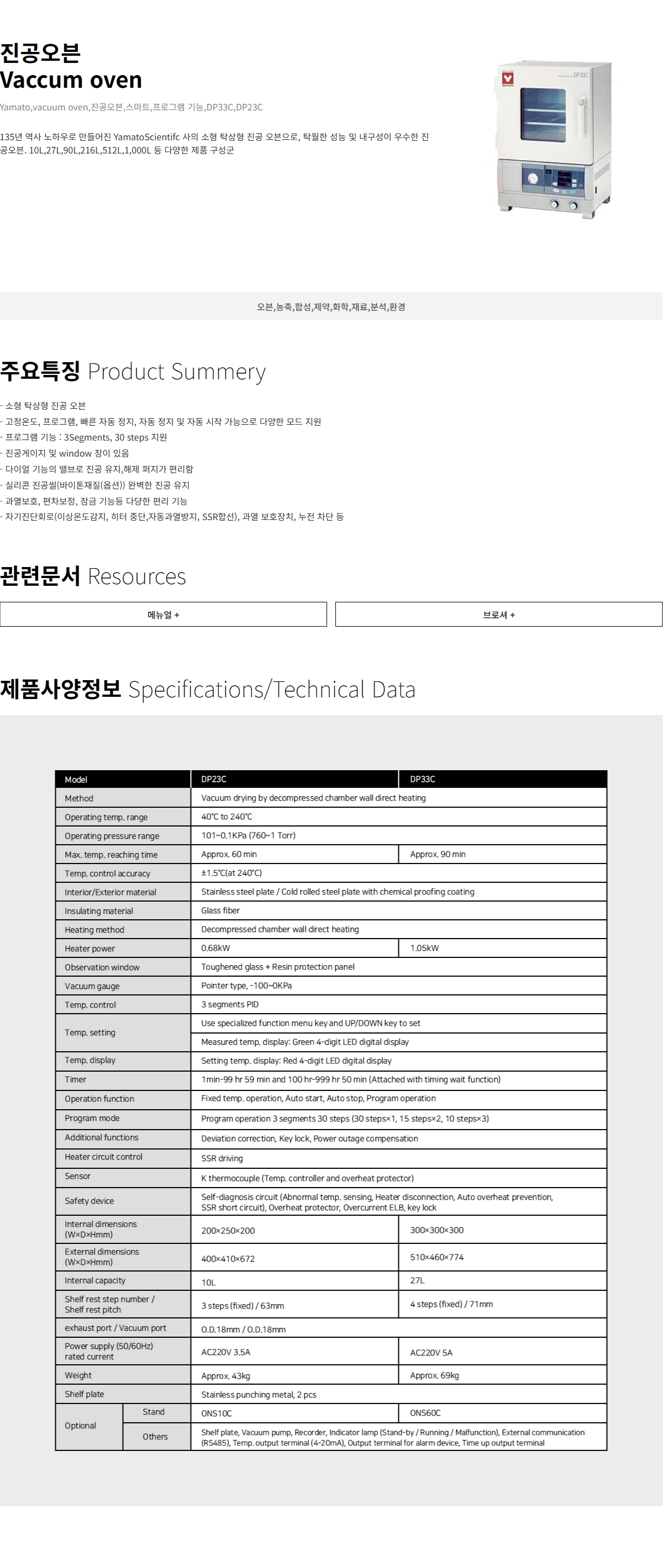 YAMATO DP33C 진공오븐