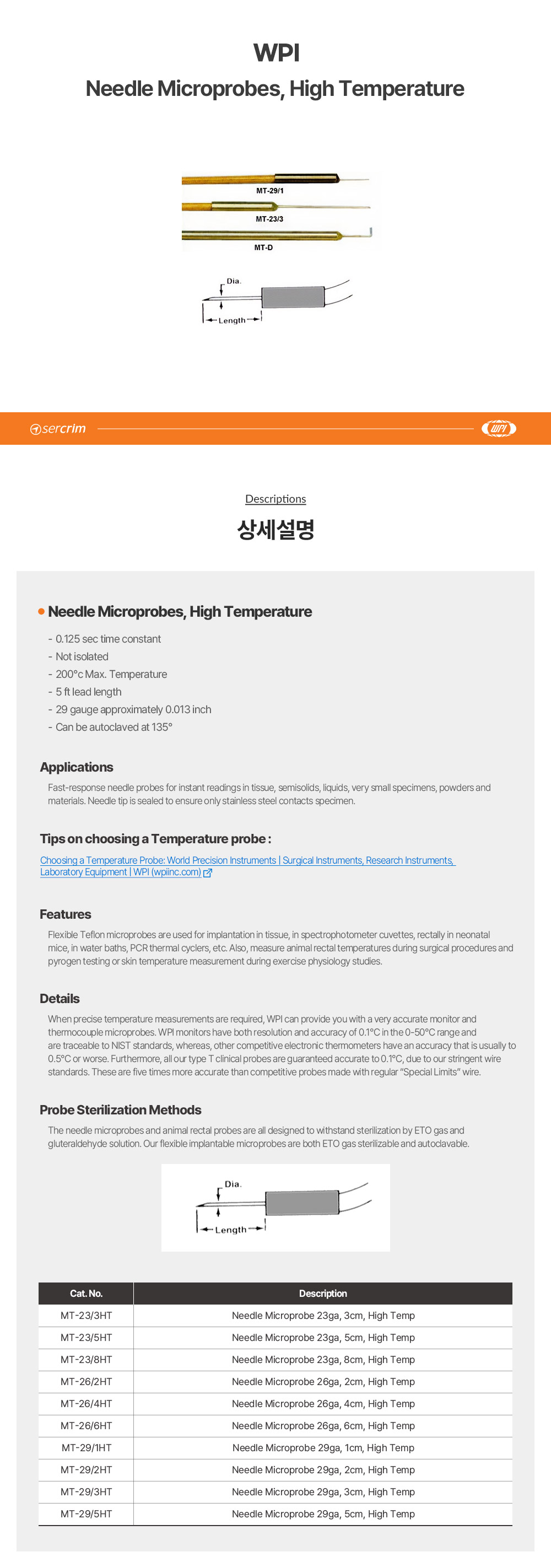 Needle Microprobe High Temperature